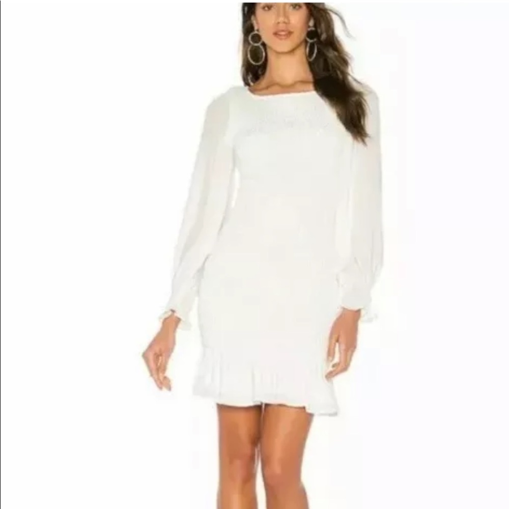 $249 KRISAxREVOLVE Smocked Dress White Small NWT